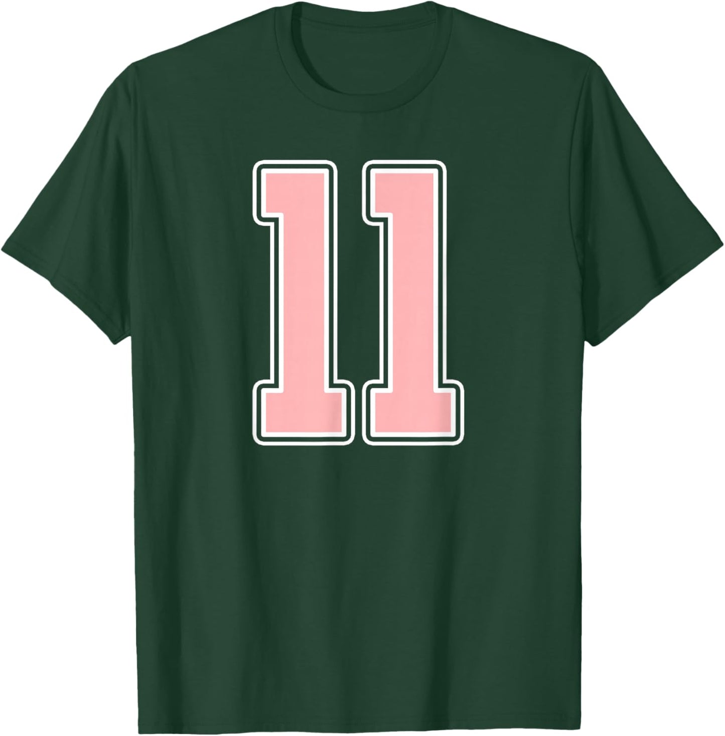 Cute Pink and White Number 11 Jersey Player Uniform #11 Fan T-Shirt - T-Shirt | Forest