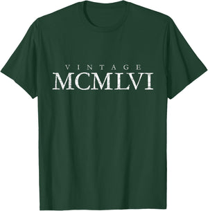 Vintage MCMLVI (Antique White) 70 Birthday Gift 1956 T-Shirt - T-Shirt | Forest