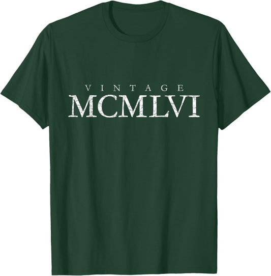 Vintage MCMLVI (Antique White) 70 Birthday Gift 1956 T-Shirt - T-Shirt | Forest