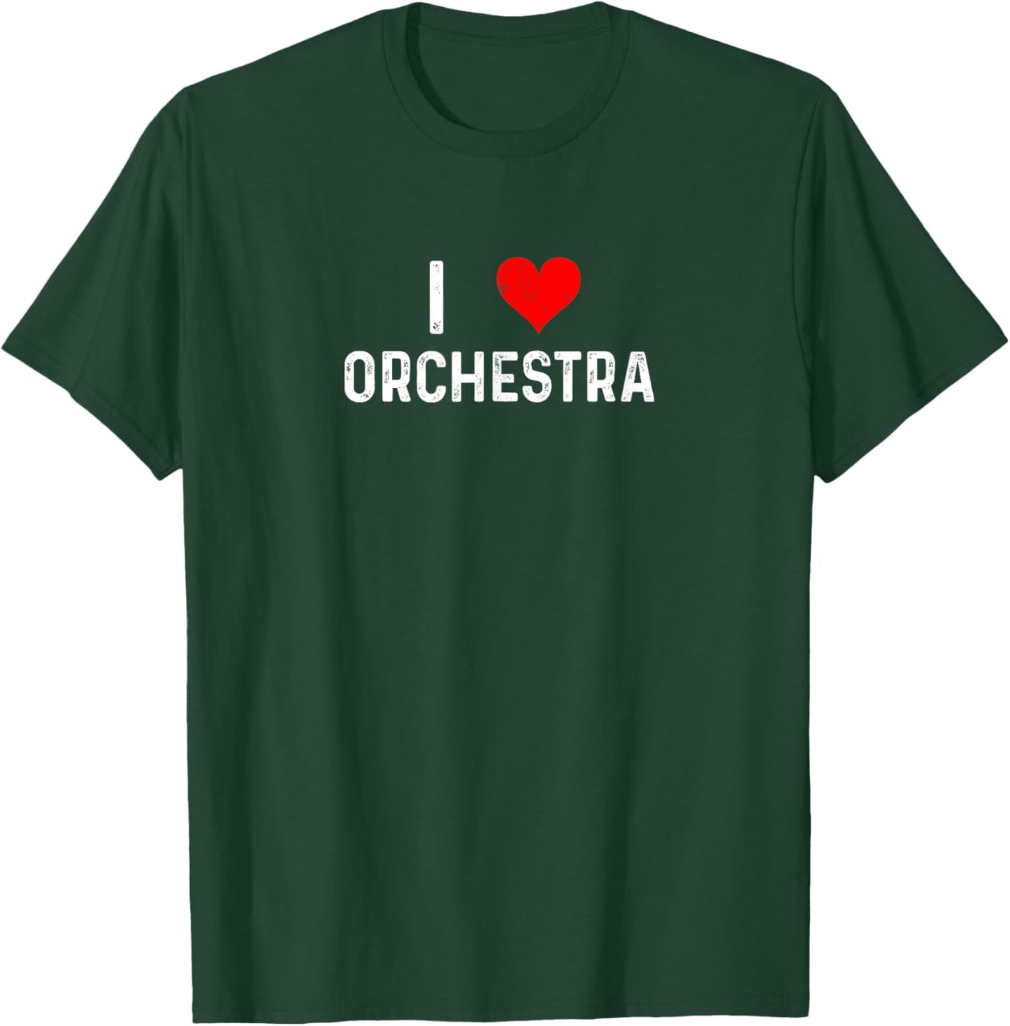 I Love Orchestra - Heart Music Flute Cello Violin Viola T-Shirt - T-Shirt | Forest