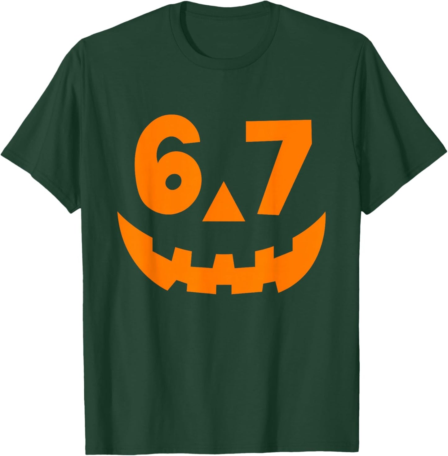 Halloween Six Seven 6 7 Meme Jack O Lantern 6-7 Pumpkin Face T-Shirt - T-Shirt | Forest