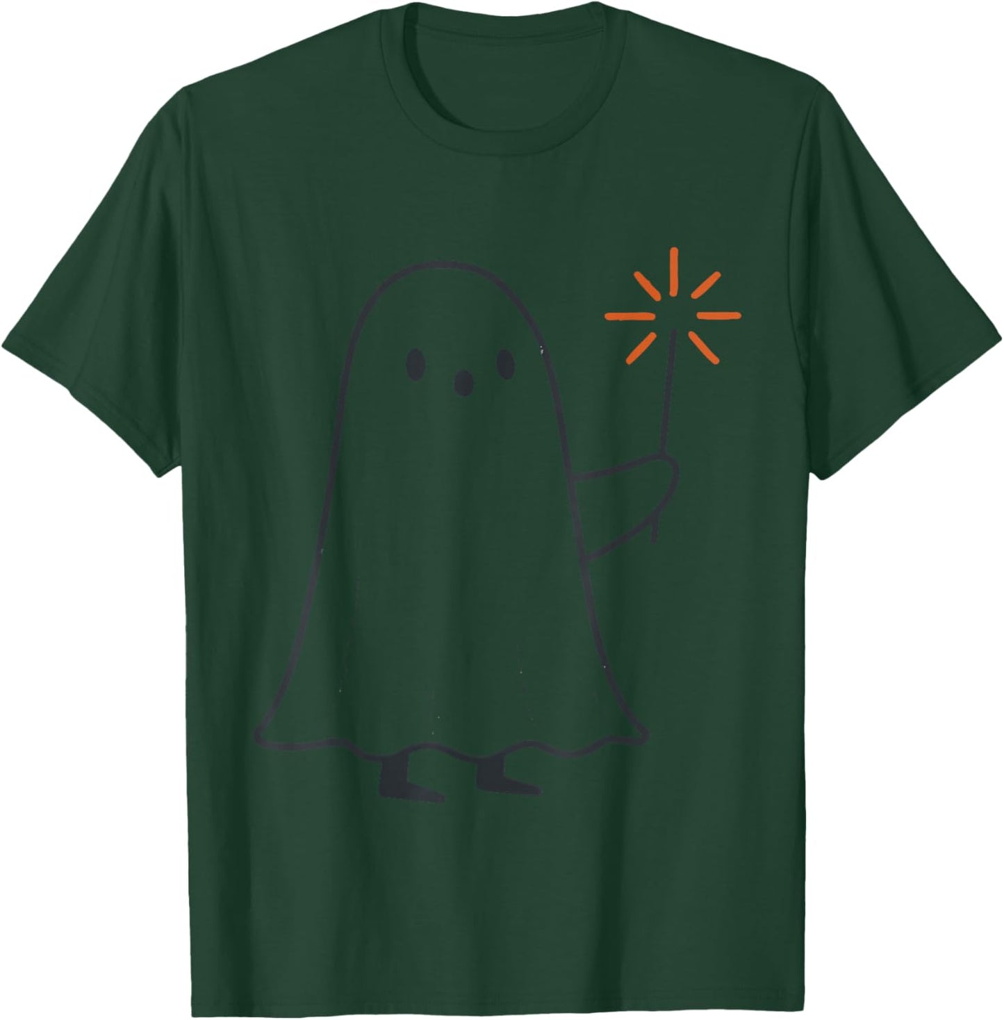 Spooky Ghost Holding Sparkler Halloween Costume Outfit T-Shirt - T-Shirt | Forest