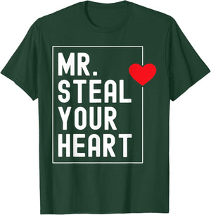 Mr. Steal Your Heart Valentines Day for Toddler Boys Kids T-Shirt - T-Shirt | Forest