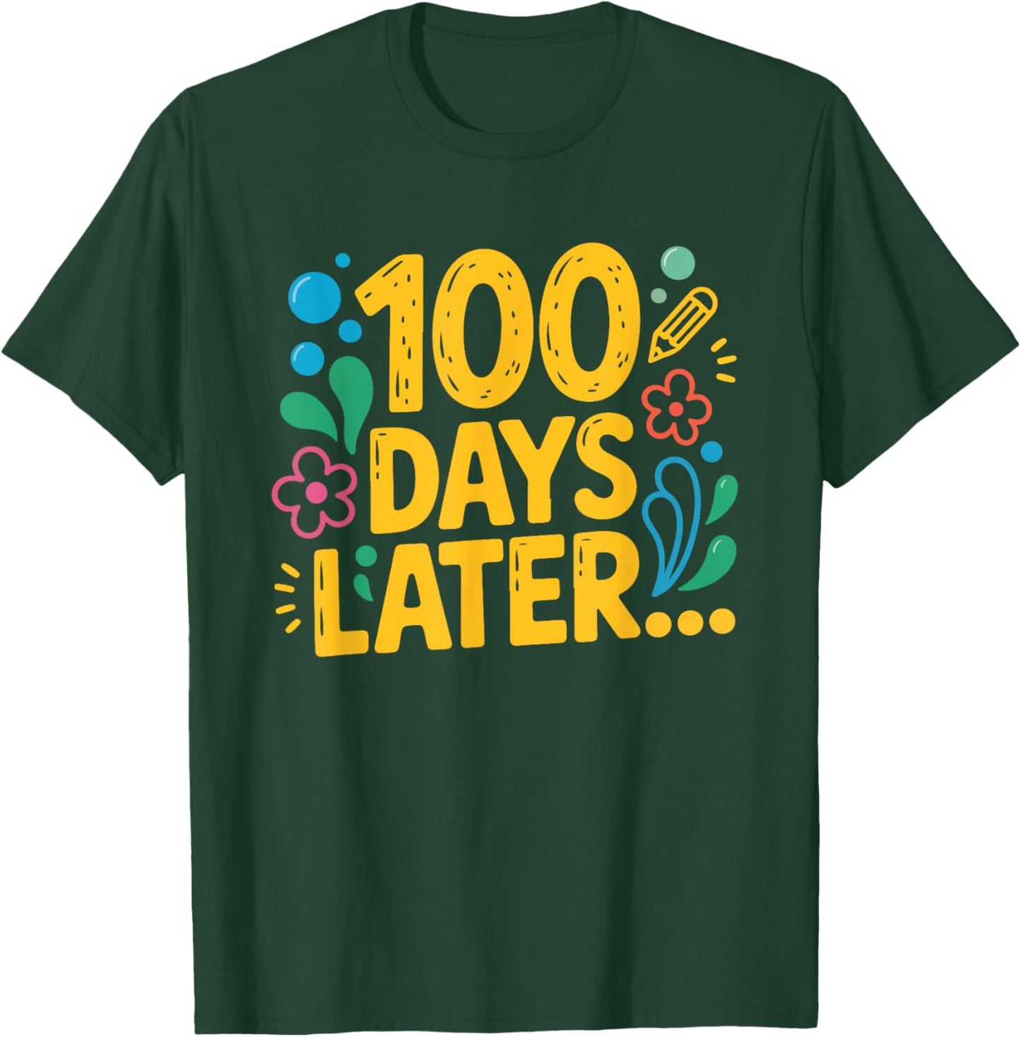 One Hundred 100 Days Later Funny 100th Day of School Meme T-Shirt - T-Shirt | Forest