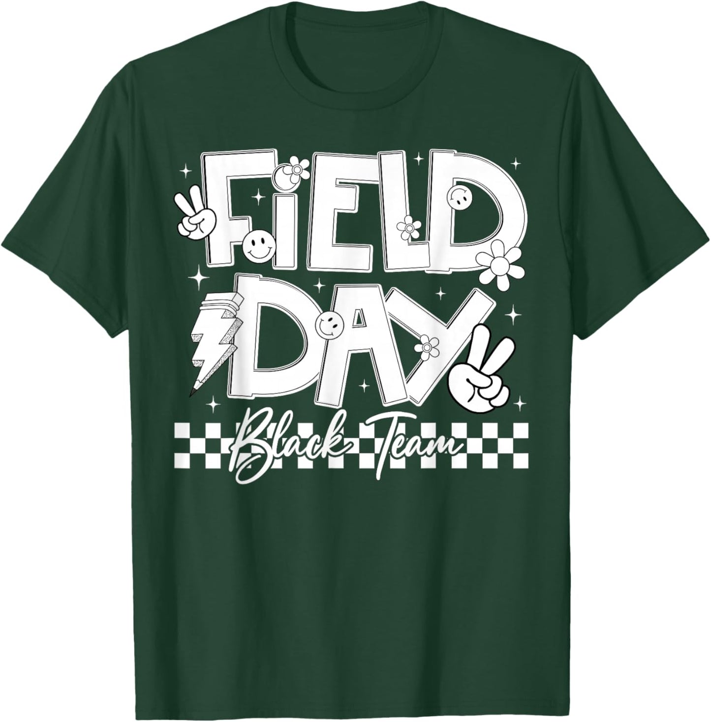 Field Day Black Team Peace Hand Lightning Men Women Kid T-Shirt - T-Shirt | Forest