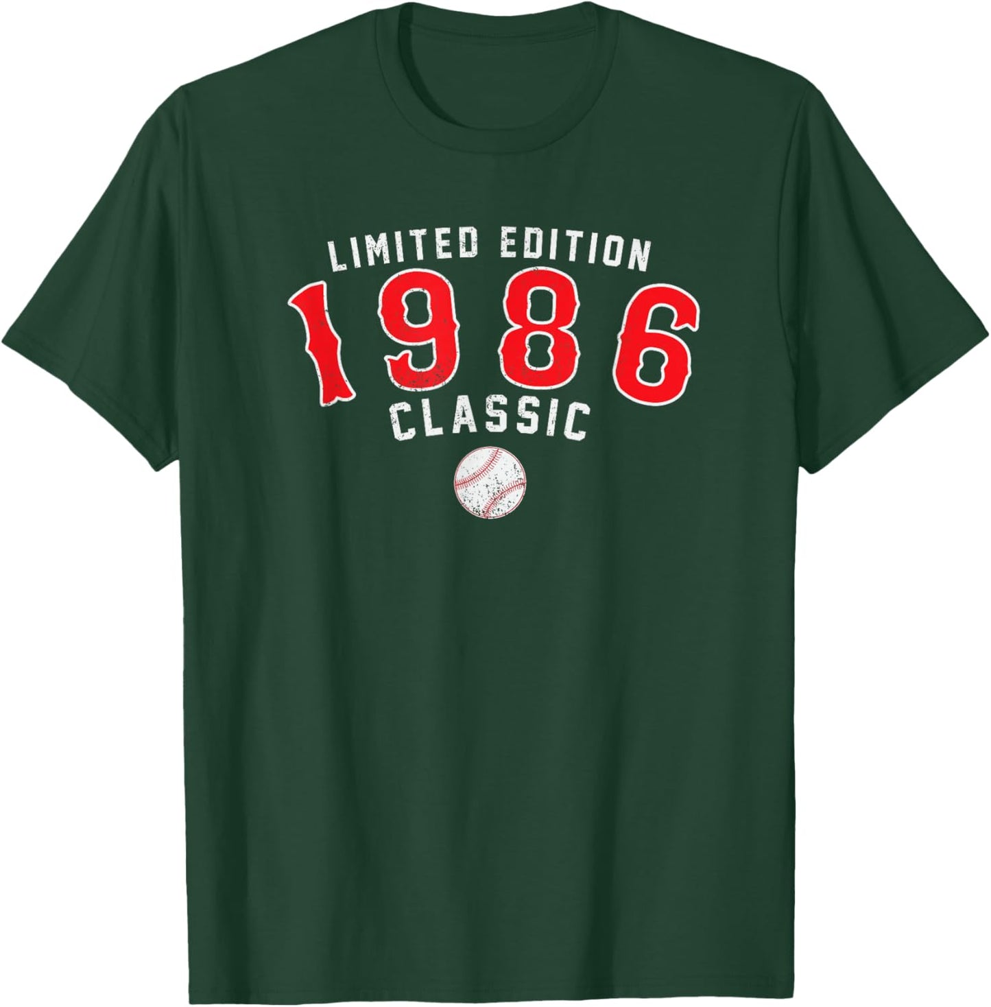 40 Year Old 1986 Classic Baseball 40th Birthday T-Shirt - T-Shirt | Forest