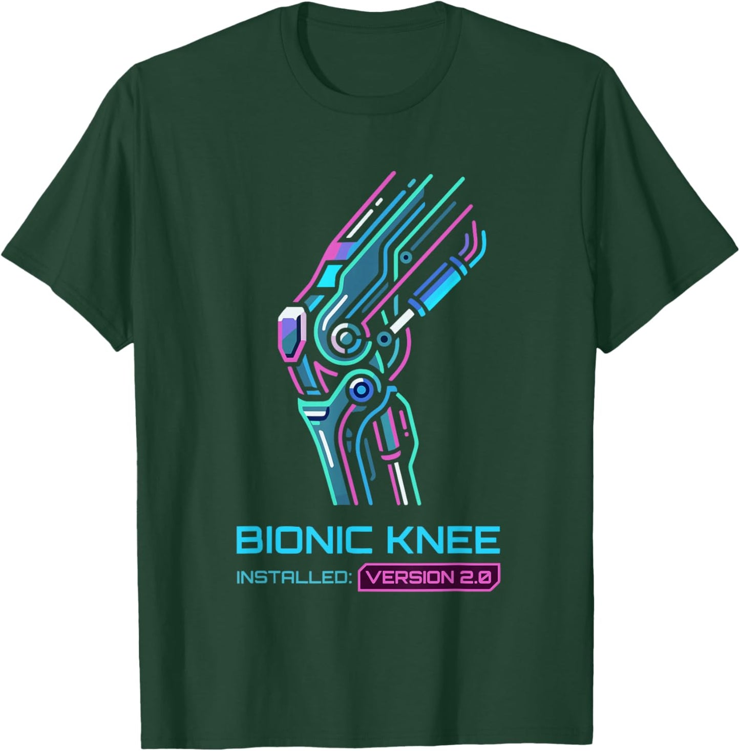 Post Op Knee Surgery Bionic Knee Replacement Recovery T-Shirt - T-Shirt | Forest