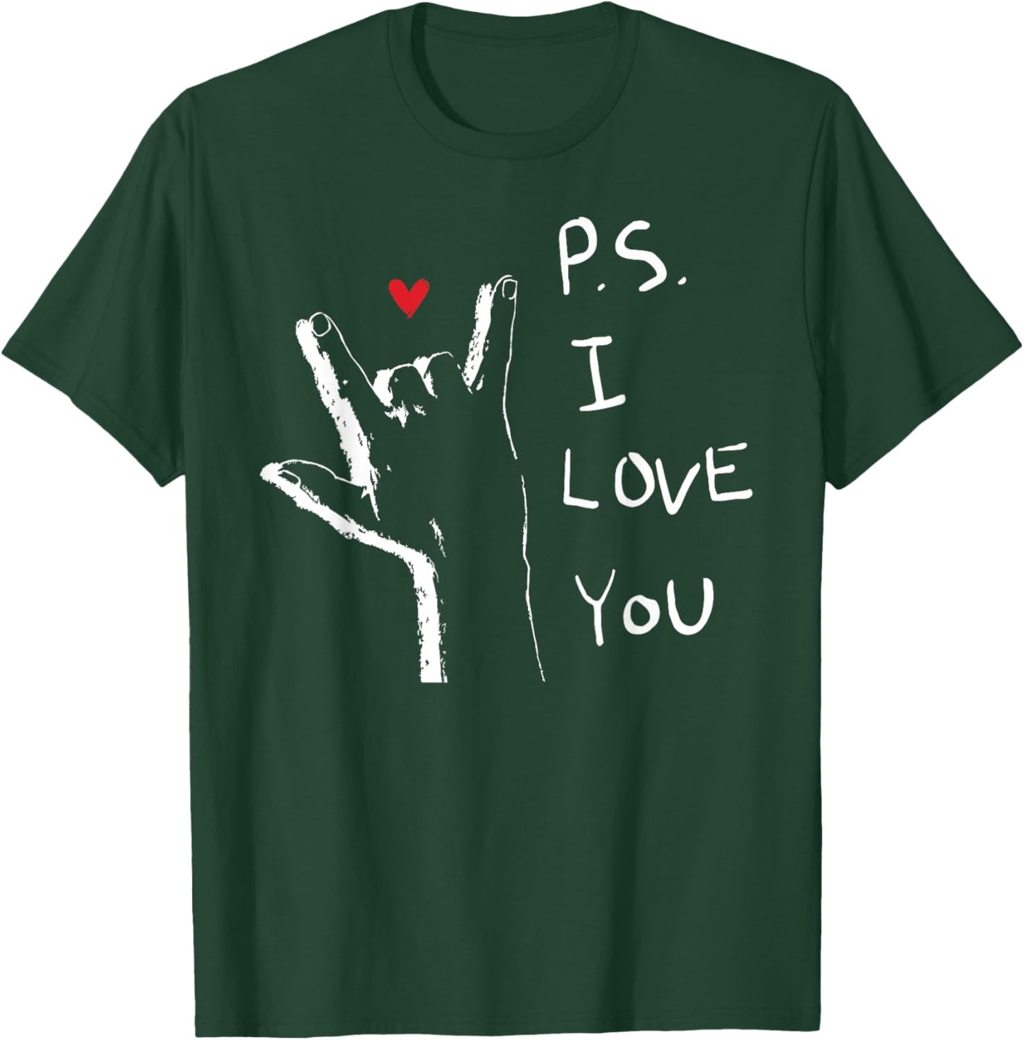 PS I Love You Day Valentine's Day Purple Heart Kid Men Women T-Shirt - T-Shirt | Forest