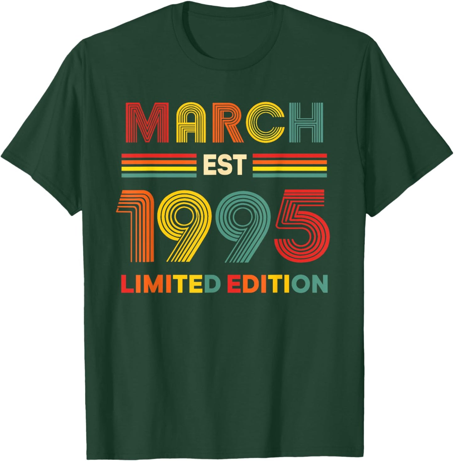 March Est 1995 Birthday Limited Edition 31-Year-Old 31st T-Shirt - T-Shirt | Forest