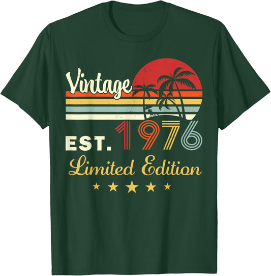 Vintage 50 Birthday Decoration Men 50yr 1976 50th Birthday T-Shirt - T-Shirt | Forest
