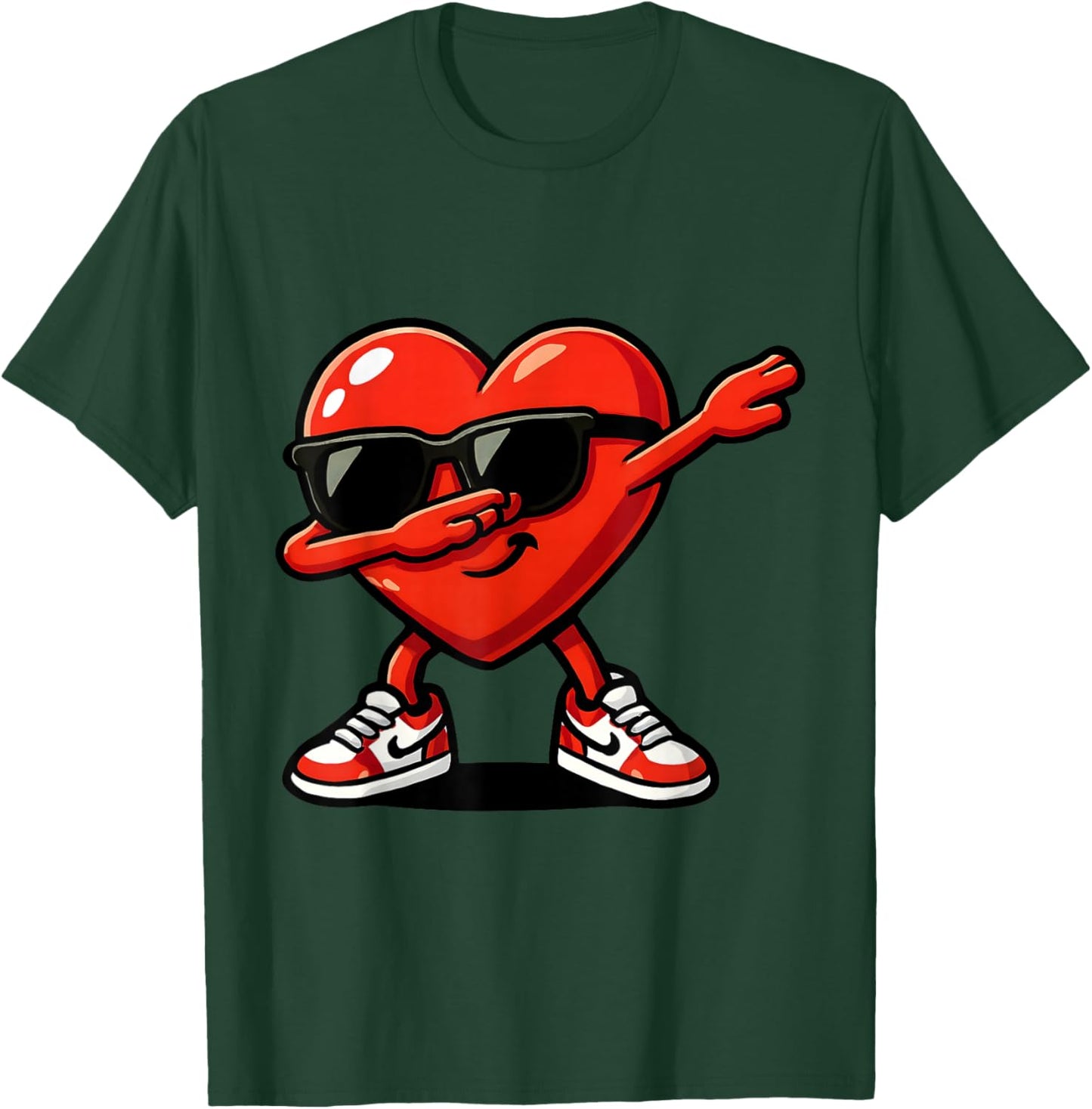 Valentine’s Day Dabbing Heart for Boys Girls Kids T-Shirt - T-Shirt | Forest
