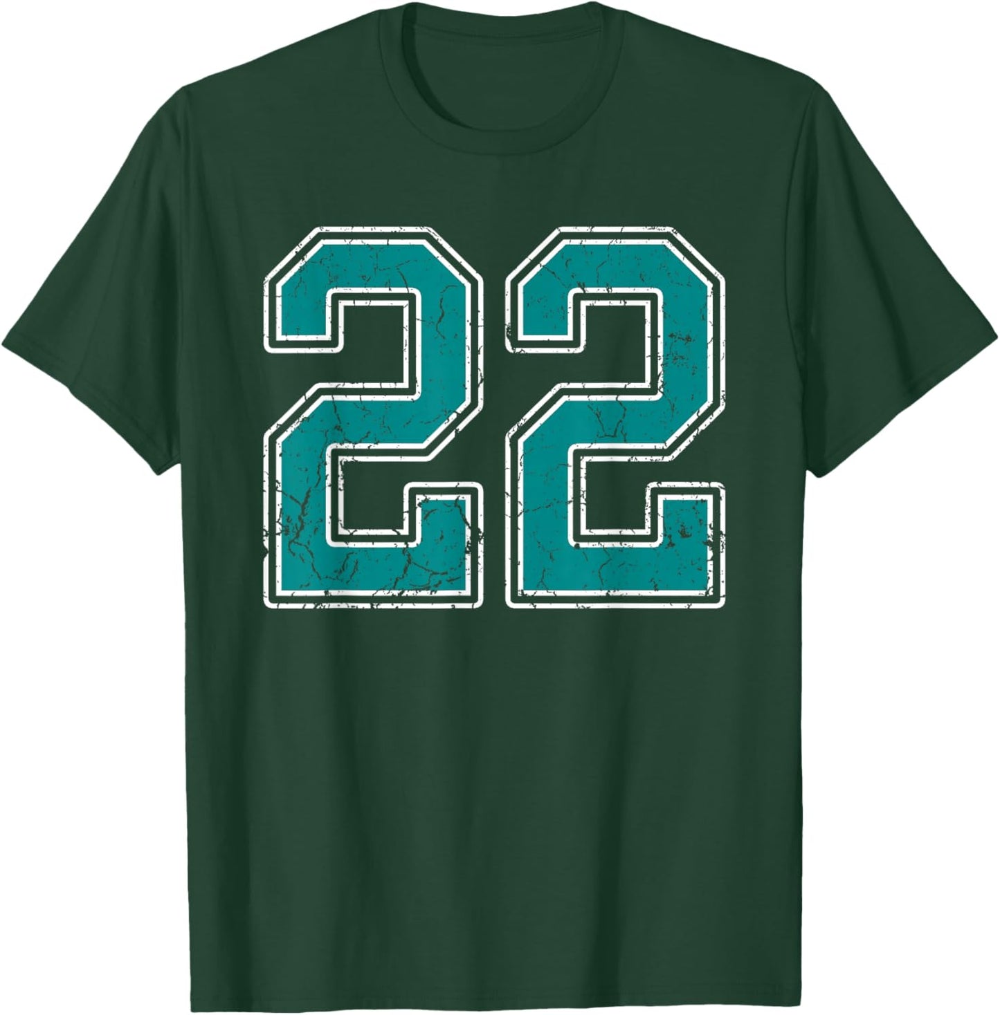 Teal and White Number 22 Jersey Player Uniform #22 Fan T-Shirt - T-Shirt | Forest