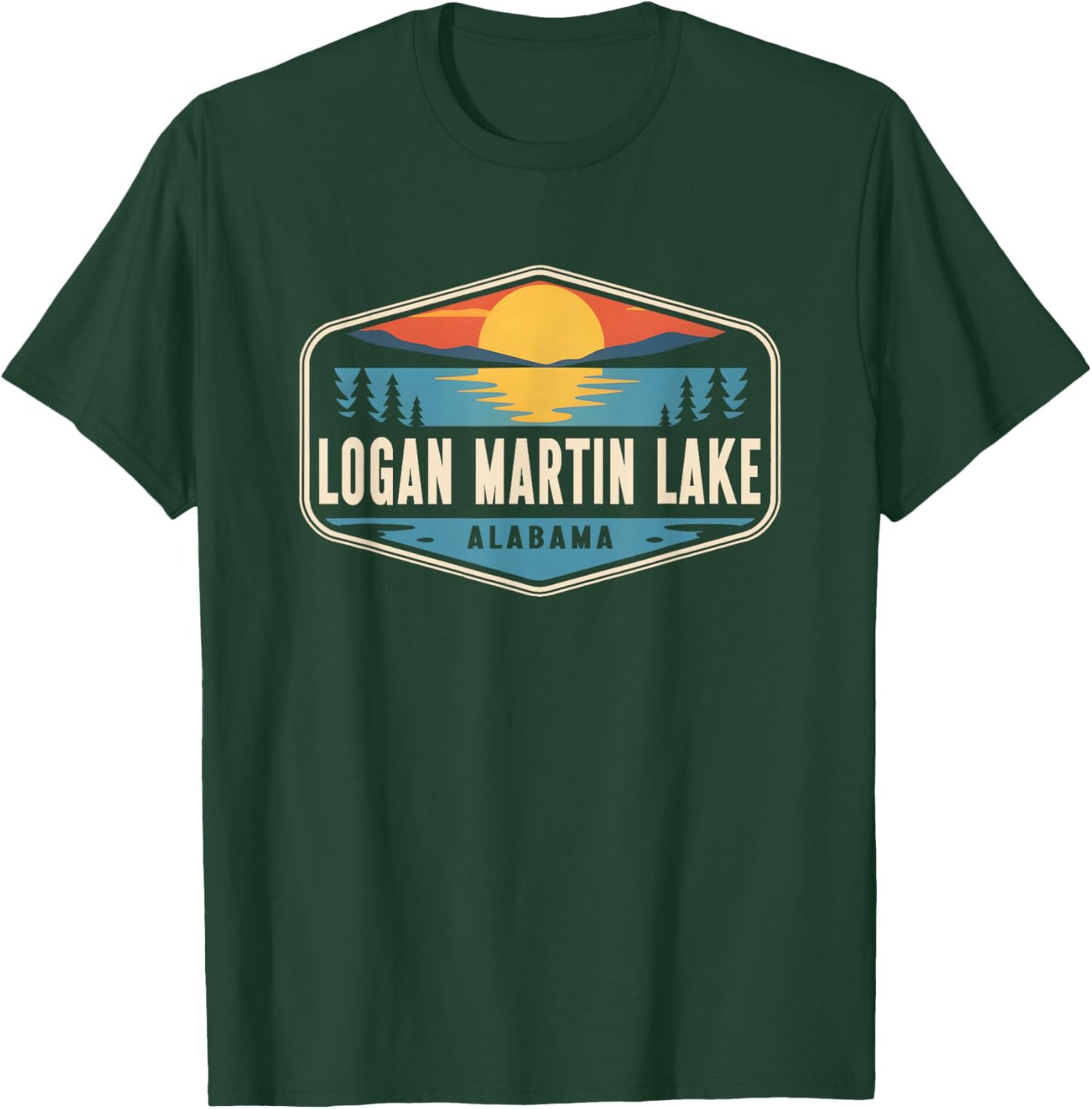 Logan Martin Lake Alabama Outdoors Vintage T-Shirt - T-Shirt | Forest