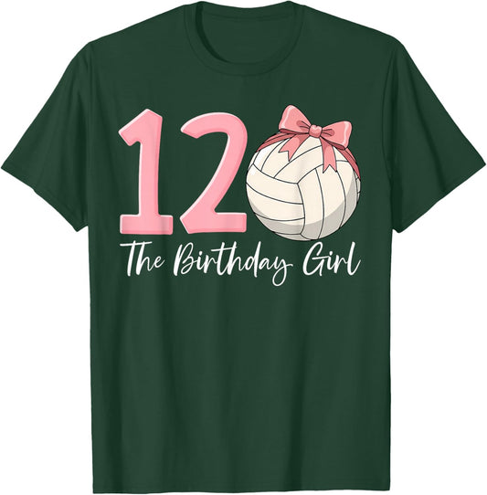 12th Birthday Girl Volleyball Ball Coquette Pink 12 T-Shirt - T-Shirt | Forest