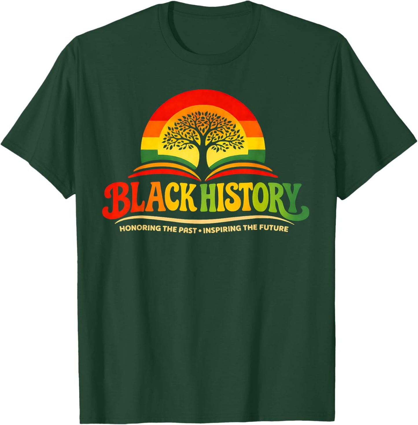 Honoring Past Inspiring Future Men Women Black History Month T-Shirt - T-Shirt | Forest