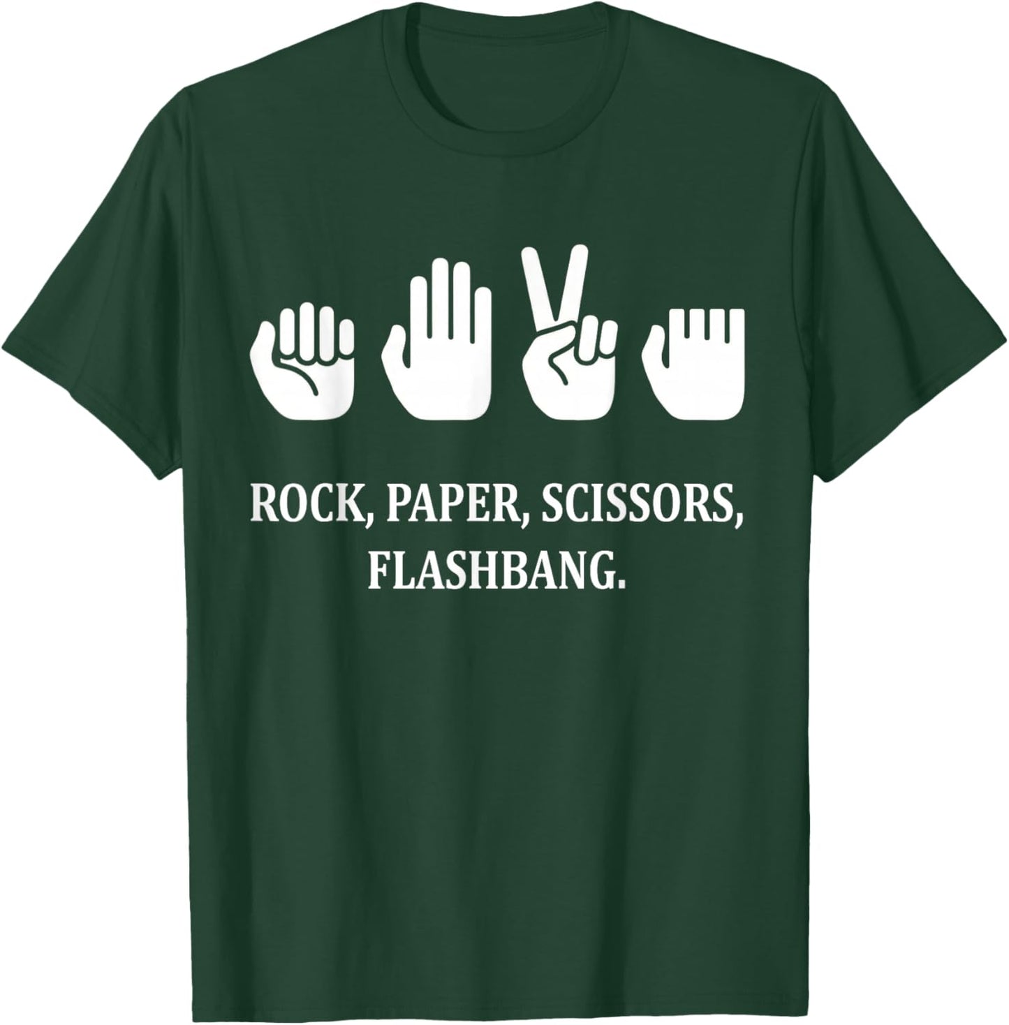 Rock Paper Scissors Flash Sign Language Funny T-Shirt - T-Shirt | Forest