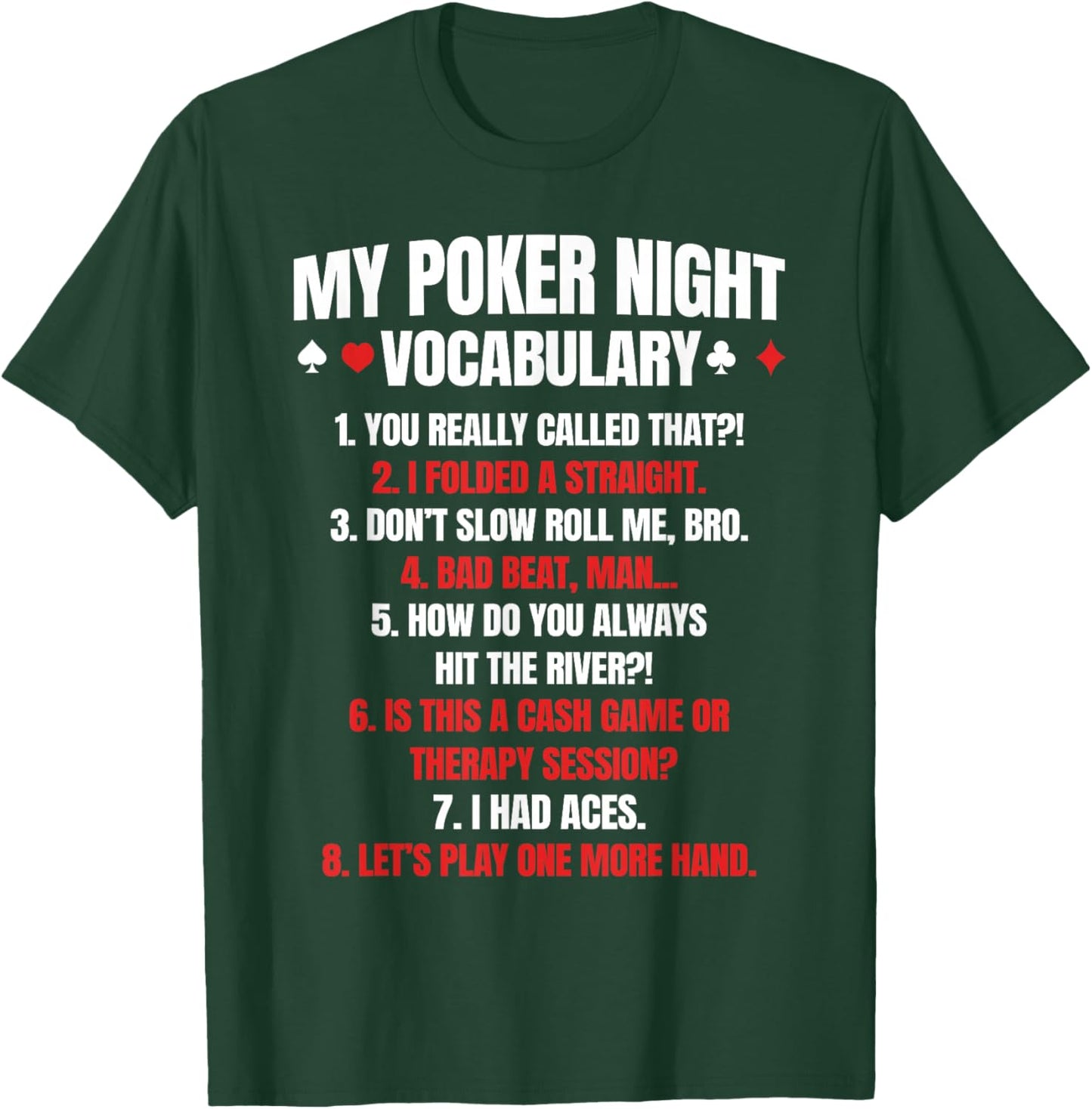 Funny Poker Player My Poker Night Vocabulary T-Shirt - T-Shirt | Forest