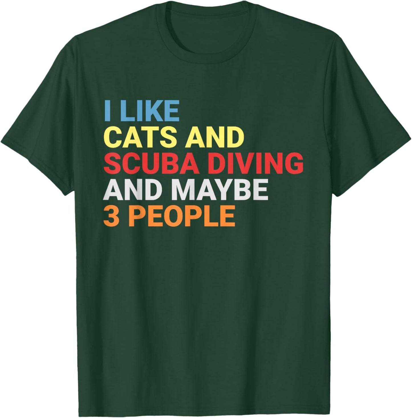 Retro I Like Cats and Scuba Diving Lover Diver Funny Cat T-Shirt - T-Shirt | Forest