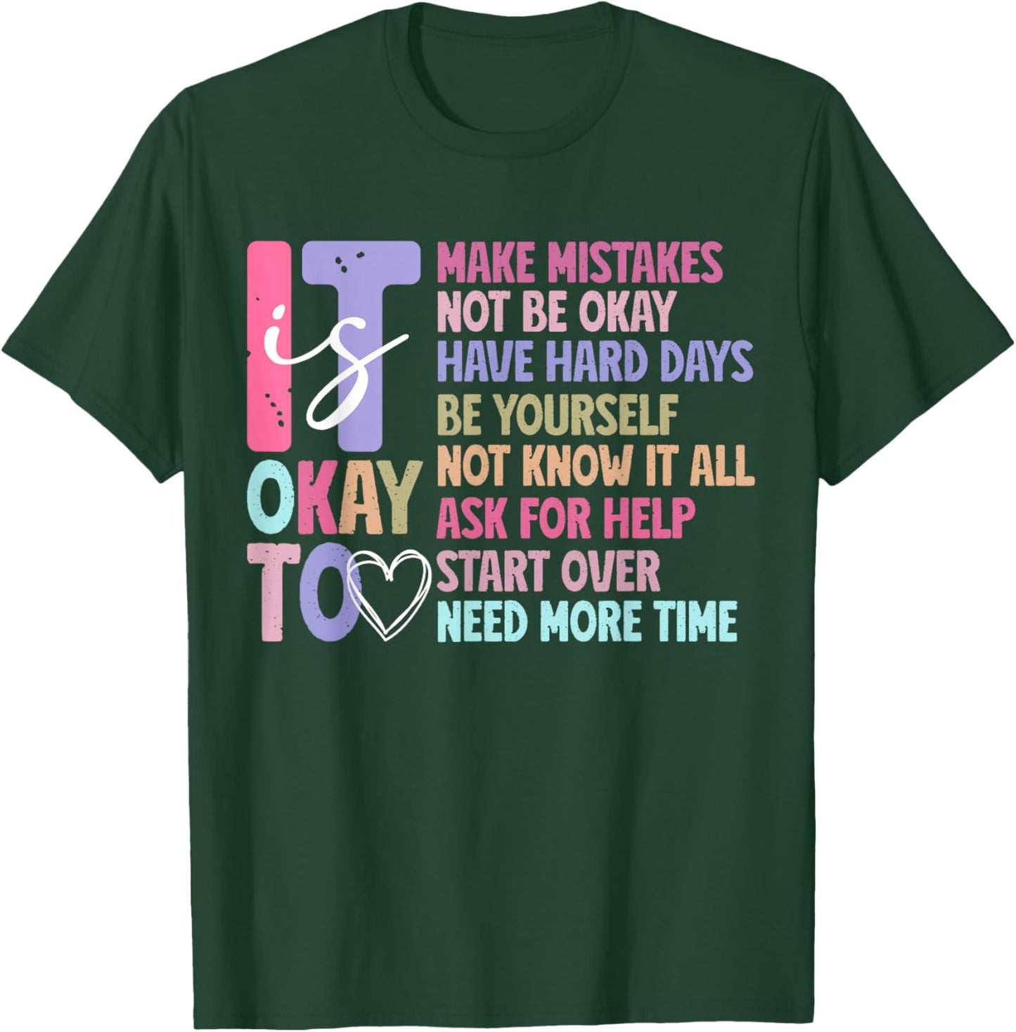 Brain Illness Inspiration Mental Health Awareness Counselor T-Shirt - T-Shirt | Forest