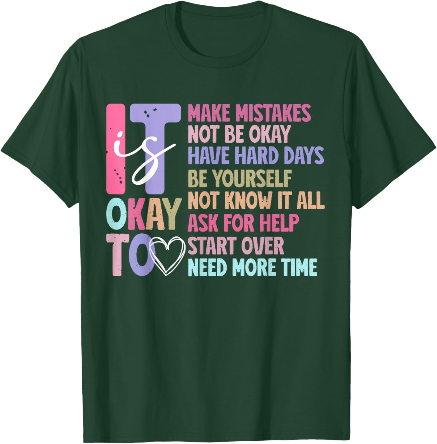 Brain Illness Inspiration Mental Health Awareness Counselor T-Shirt - T-Shirt | Forest