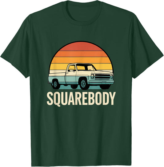 Heavy Machinery Squarebody Retro Pickup Truck T-Shirt - T-Shirt | Forest