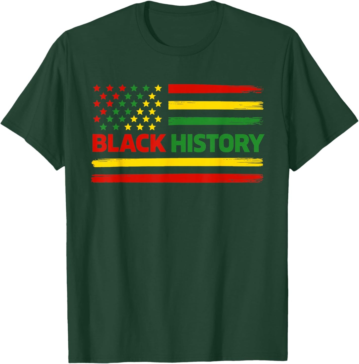 Black History African USA American Flag Africa Men Women Kid T-Shirt - T-Shirt | Forest