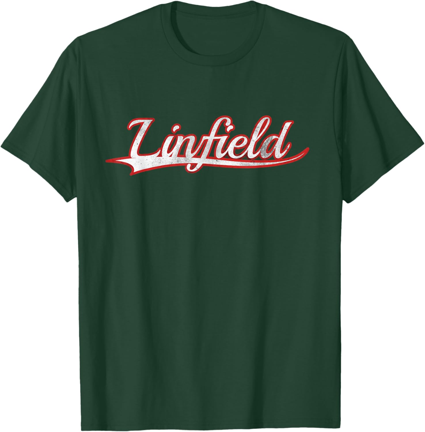 Linfield Oregon Vintage Varsity Distressed Throwback T-Shirt - T-Shirt | Forest