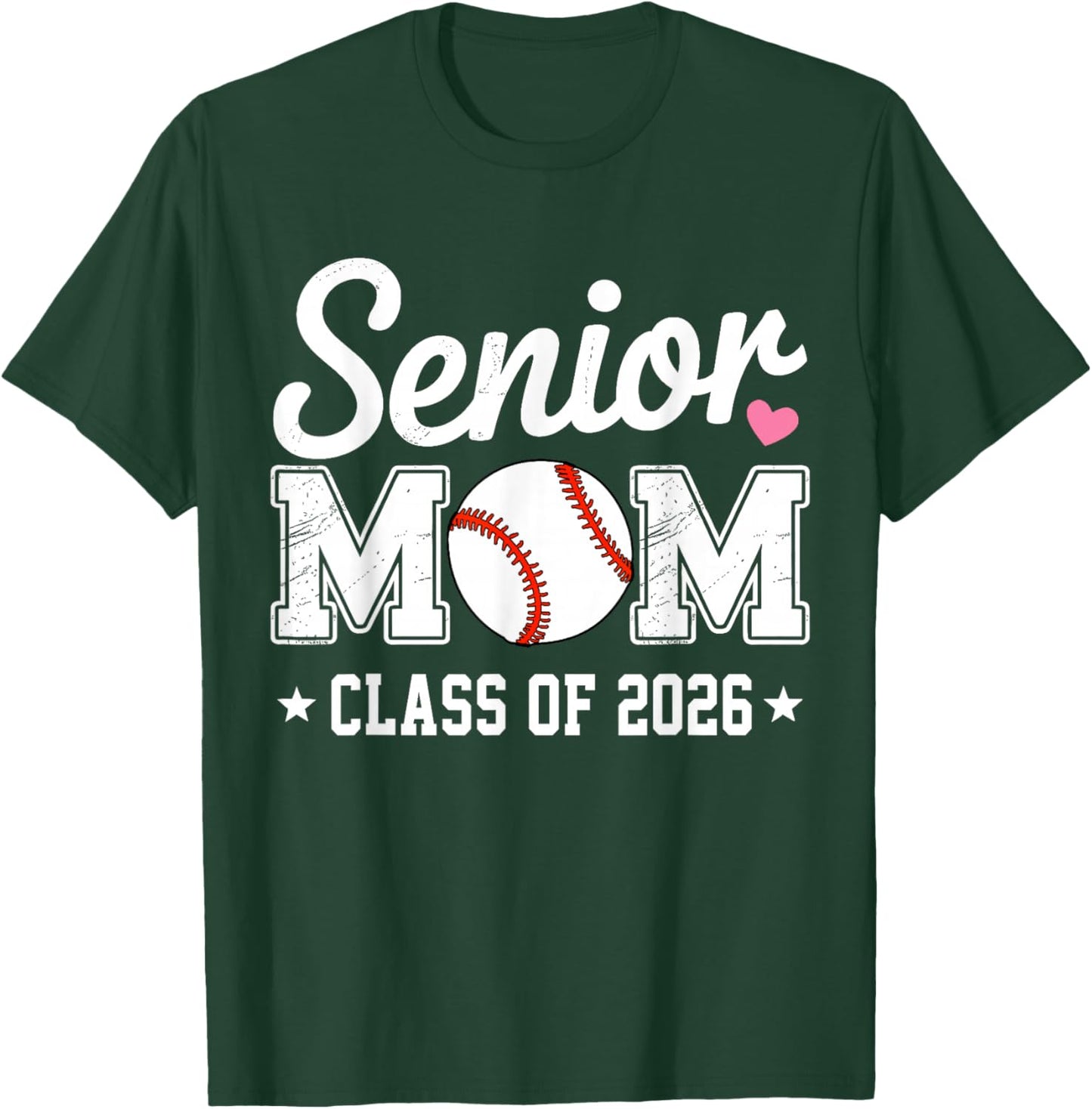 Senior Mom Class of 2026 Baseball Retro Mom Graduation 2026 T-Shirt - T-Shirt | Forest