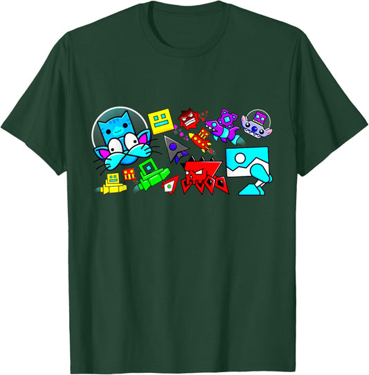 Video Game Geometry Video Gamer Lover Dash T-Shirt - T-Shirt | Forest