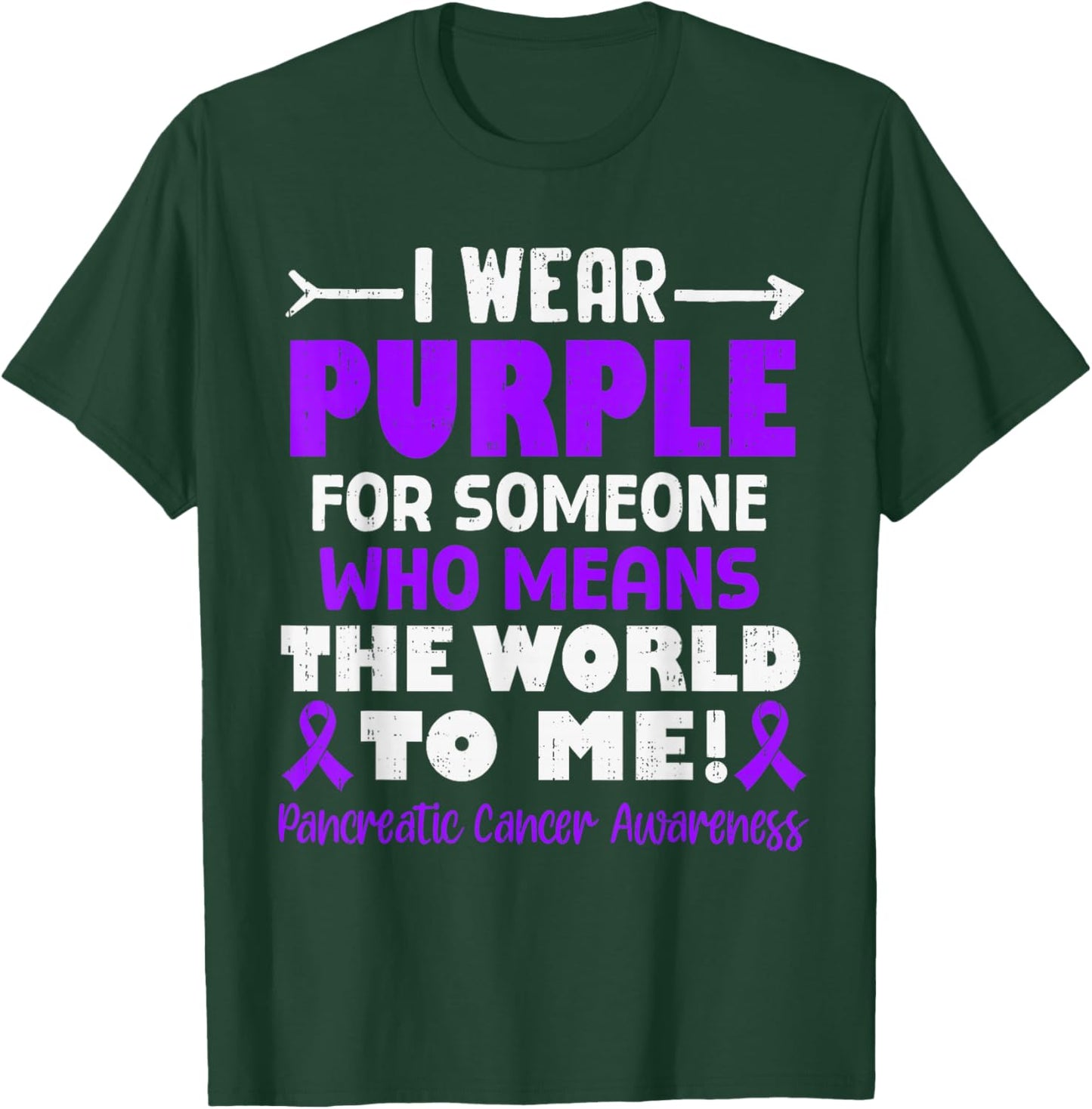 Pancreatic Cancer Awareness Ribbon Purple Support Adult Kids T-Shirt - T-Shirt | Forest