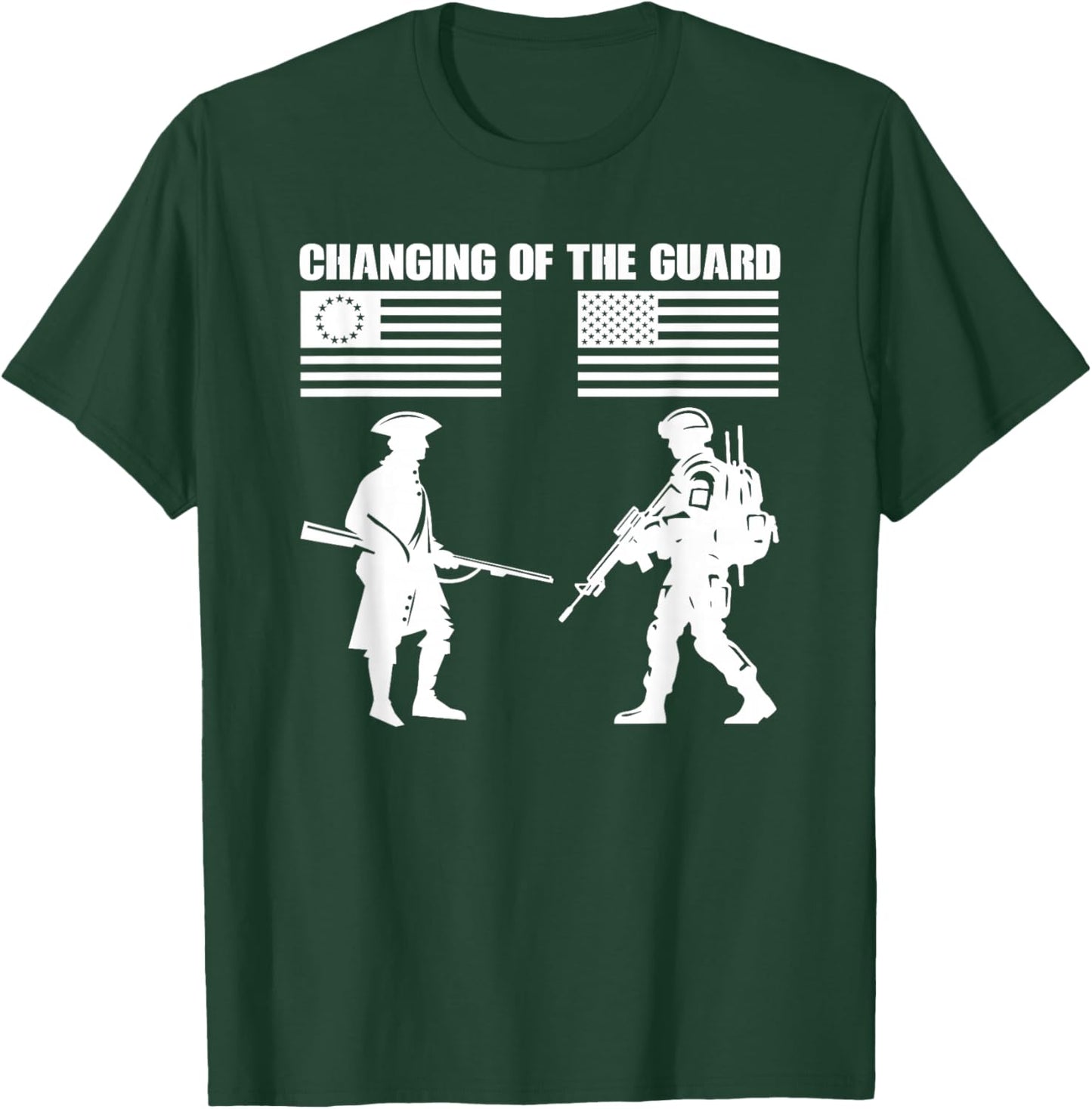 July 4th 1776-2026 American Flag Graphic Military Soldier T-Shirt - T-Shirt | Forest