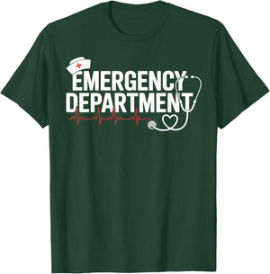 Emergency Department Room ER Nurse Healthcare Nursing Week T-Shirt - T-Shirt | Forest