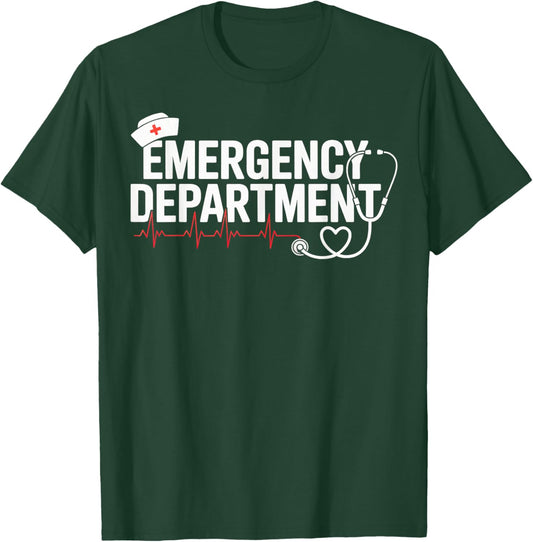Emergency Department Room ER Nurse Healthcare Nursing Week T-Shirt - T-Shirt | Forest