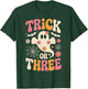 Trick Or Three 3 Years Old Birthday Groovy Ghost Halloween T-Shirt - T-Shirt | Forest