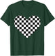 Girls Valentines Heart Silhouette Checkerboard Retro T-Shirt - T-Shirt | Forest