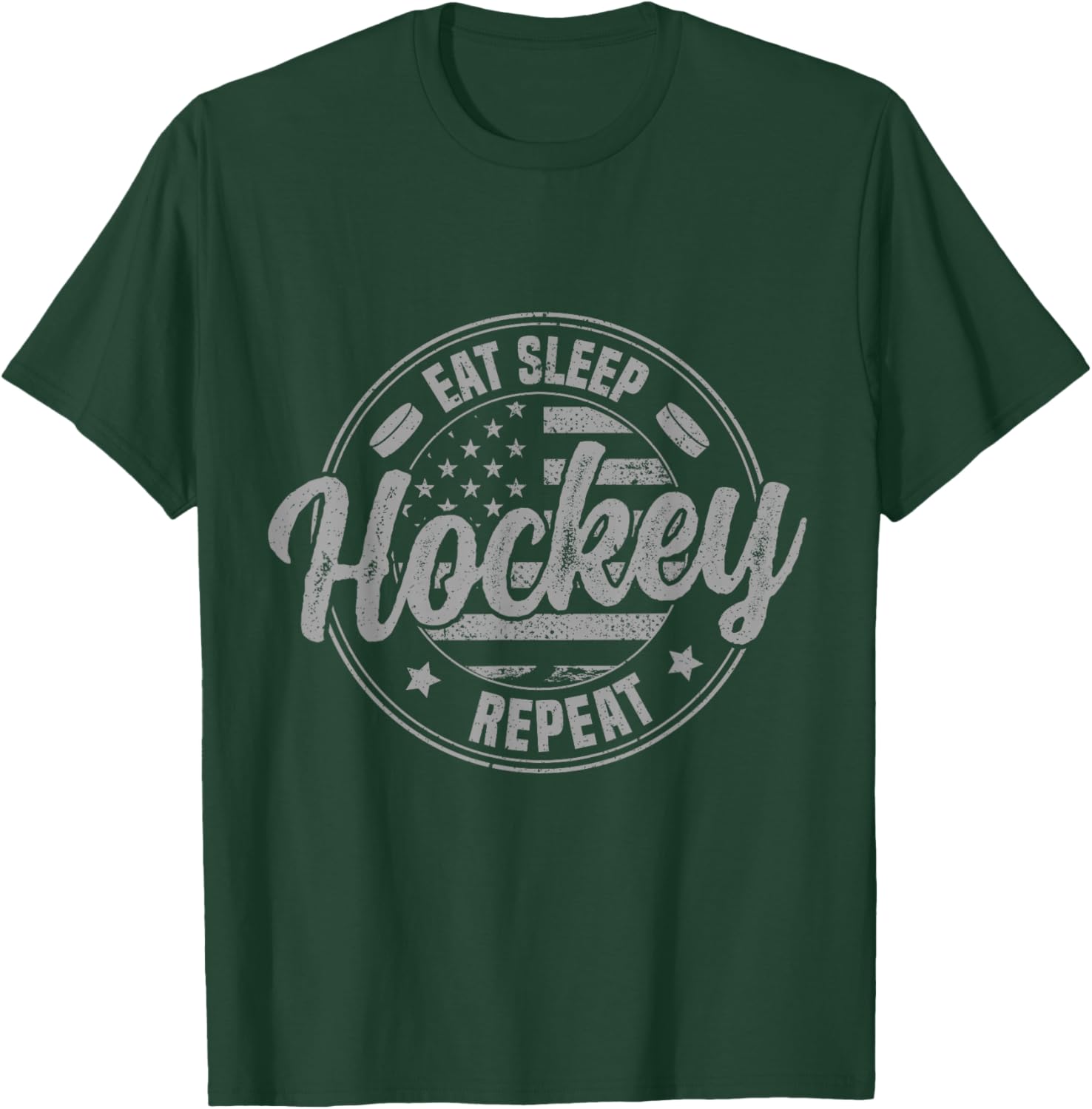 Eat Sleep Hockey Repeat Christmas Funny T-Shirt - T-Shirt | Forest