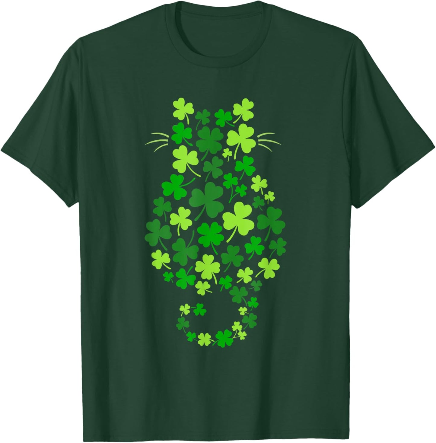 Cat Irish Shamrock Funny St. Patrick's Day T-Shirt - T-Shirt | Forest