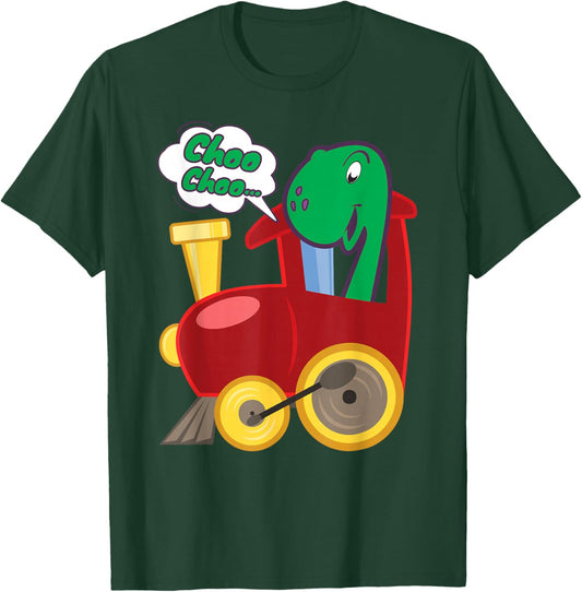 Funny Train with Dinosaur T-Shirt - T-Shirt | Forest