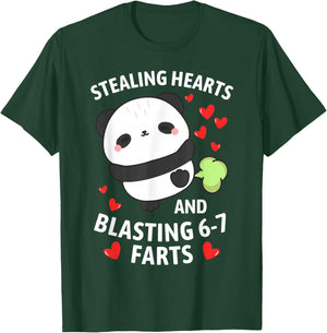 67 Meme Stealing Hearts Valentine's Day Panda Kids Boys T-Shirt - T-Shirt | Forest