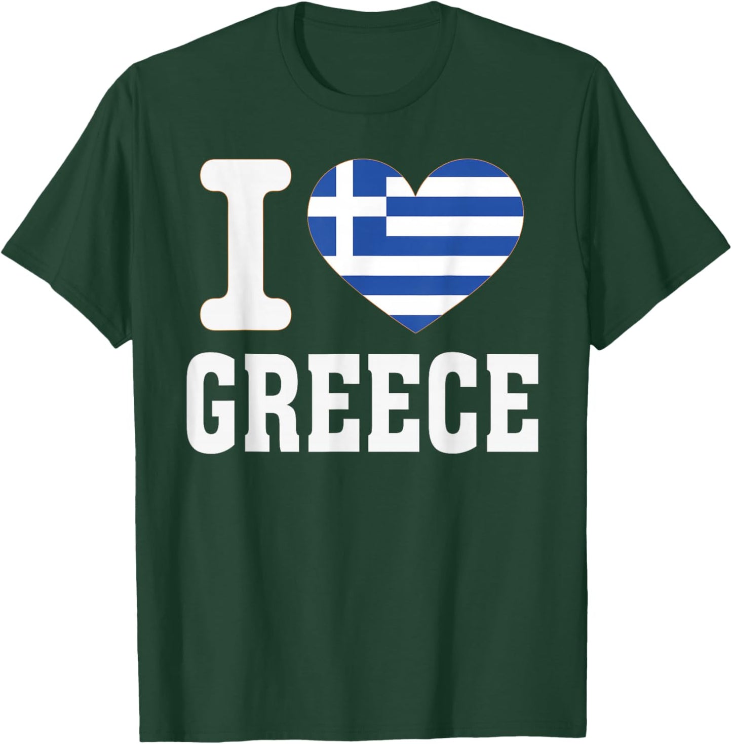 I Love Greece Heart Souvenir Lovers Pride Travel T-Shirt - T-Shirt | Forest