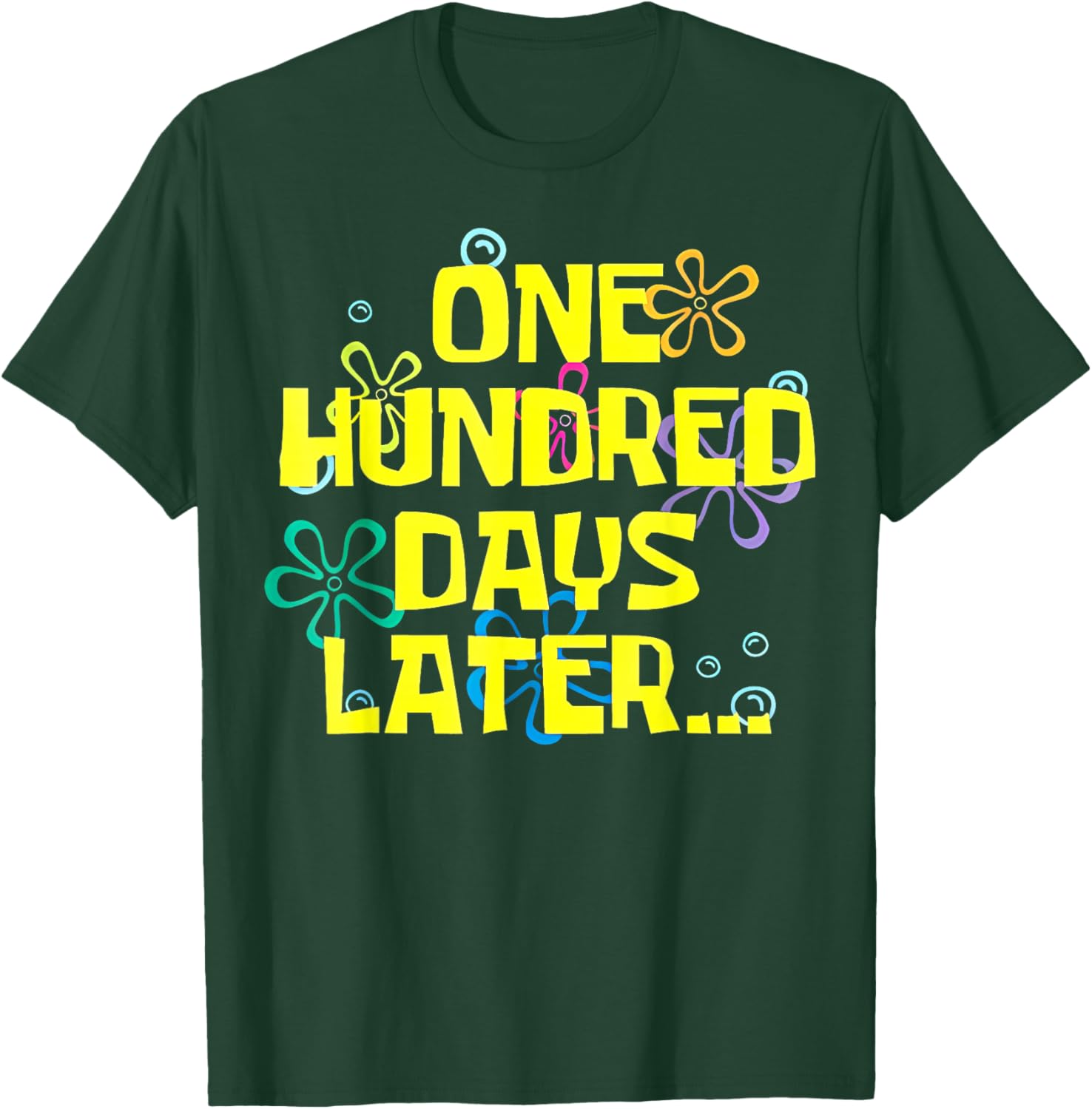Teacher Kids Retro 100 Days Later 100th Day of School T-Shirt - T-Shirt | Forest