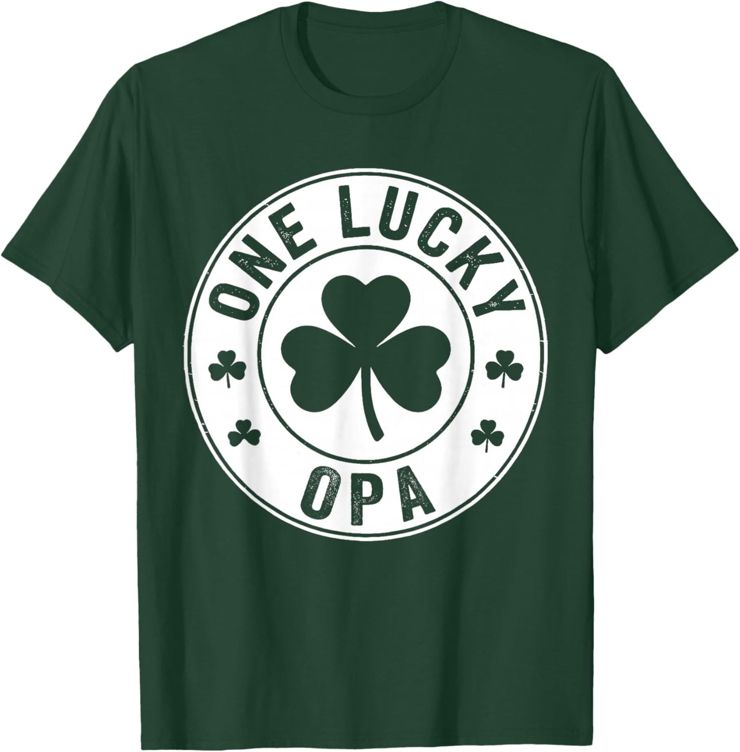 Vintage One Lucky Opa St Patricks Day Matching Family Dad T-Shirt - T-Shirt | Forest