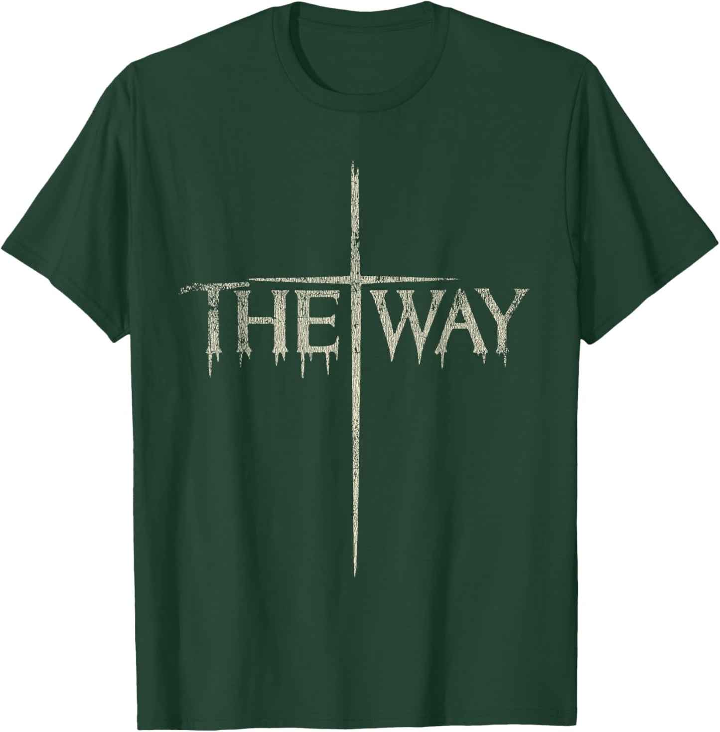 Vintage Retro Style The Way Cross - Christian Religious T-Shirt - T-Shirt | Forest