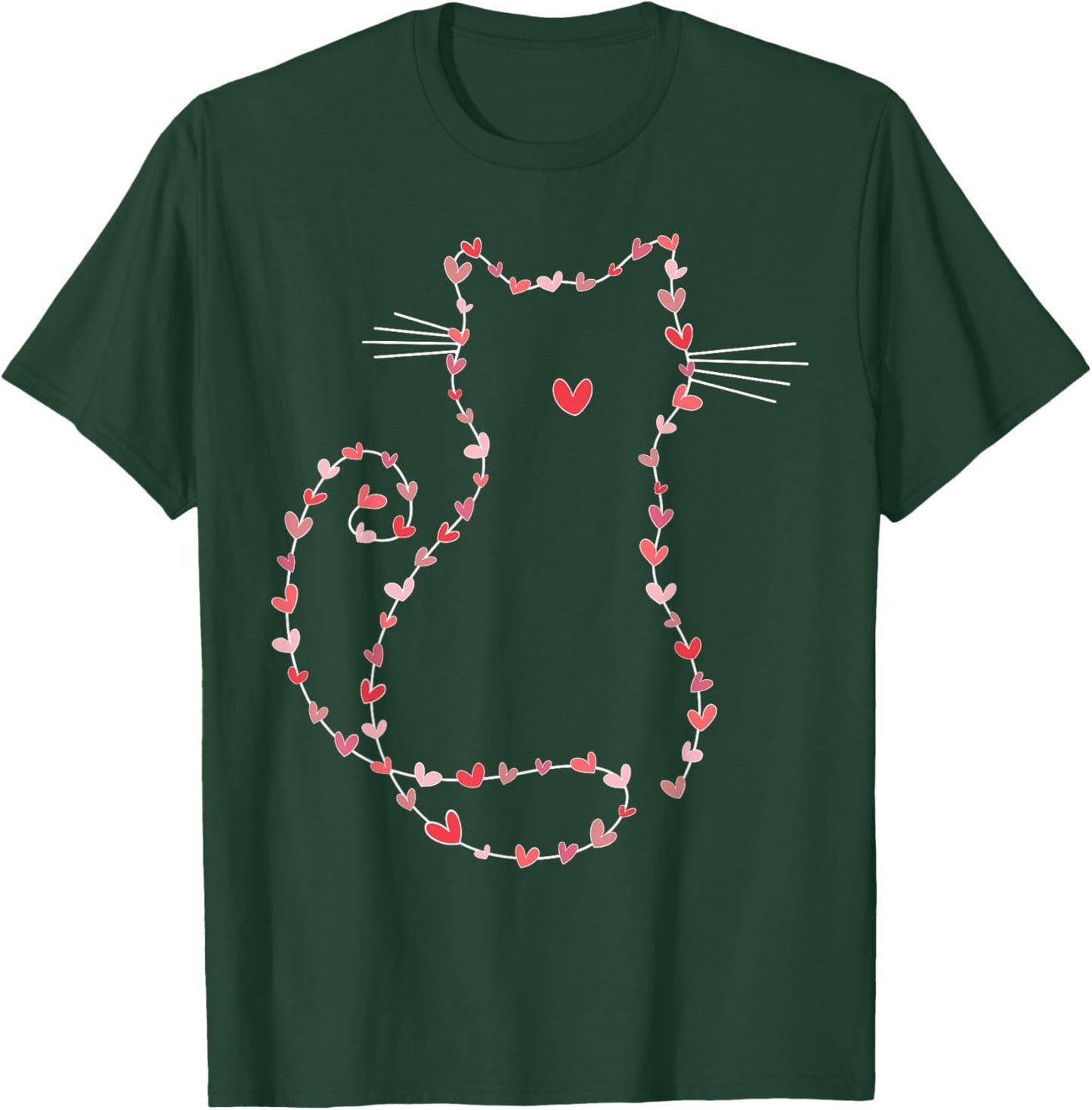 Cute Cat with Hearts Happy Valentines Boys Girls Kids T-Shirt - T-Shirt | Forest