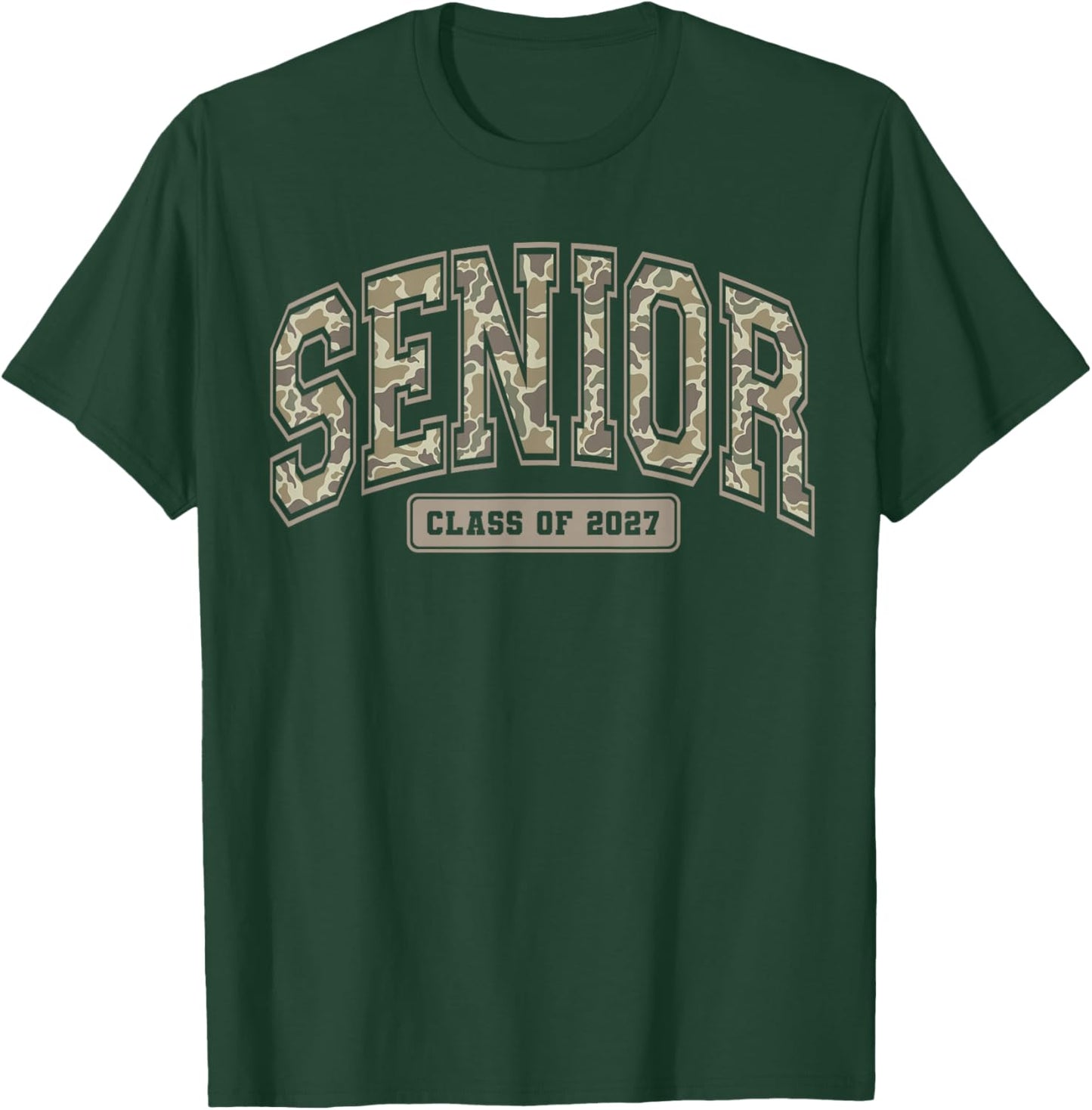 Camo Senior Mom Graduation Last First Day of Class of 2027 T-Shirt - T-Shirt | Forest