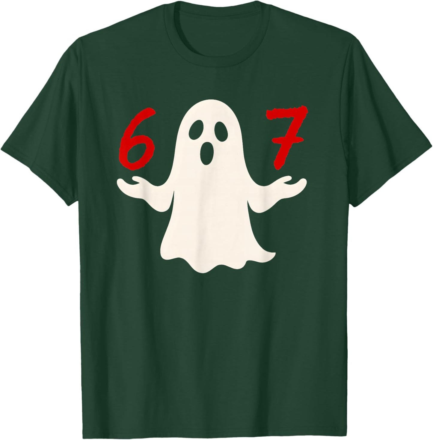 Fun Six Seven Meme 6 7 Halloween Ghost Costume T-Shirt - T-Shirt | Forest