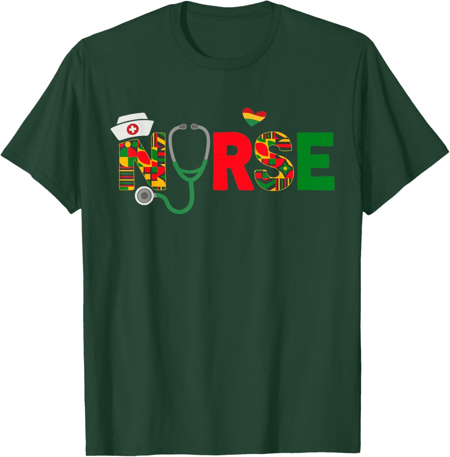 Nurse Black Women Juneteenth T-Shirt - T-Shirt | Forest
