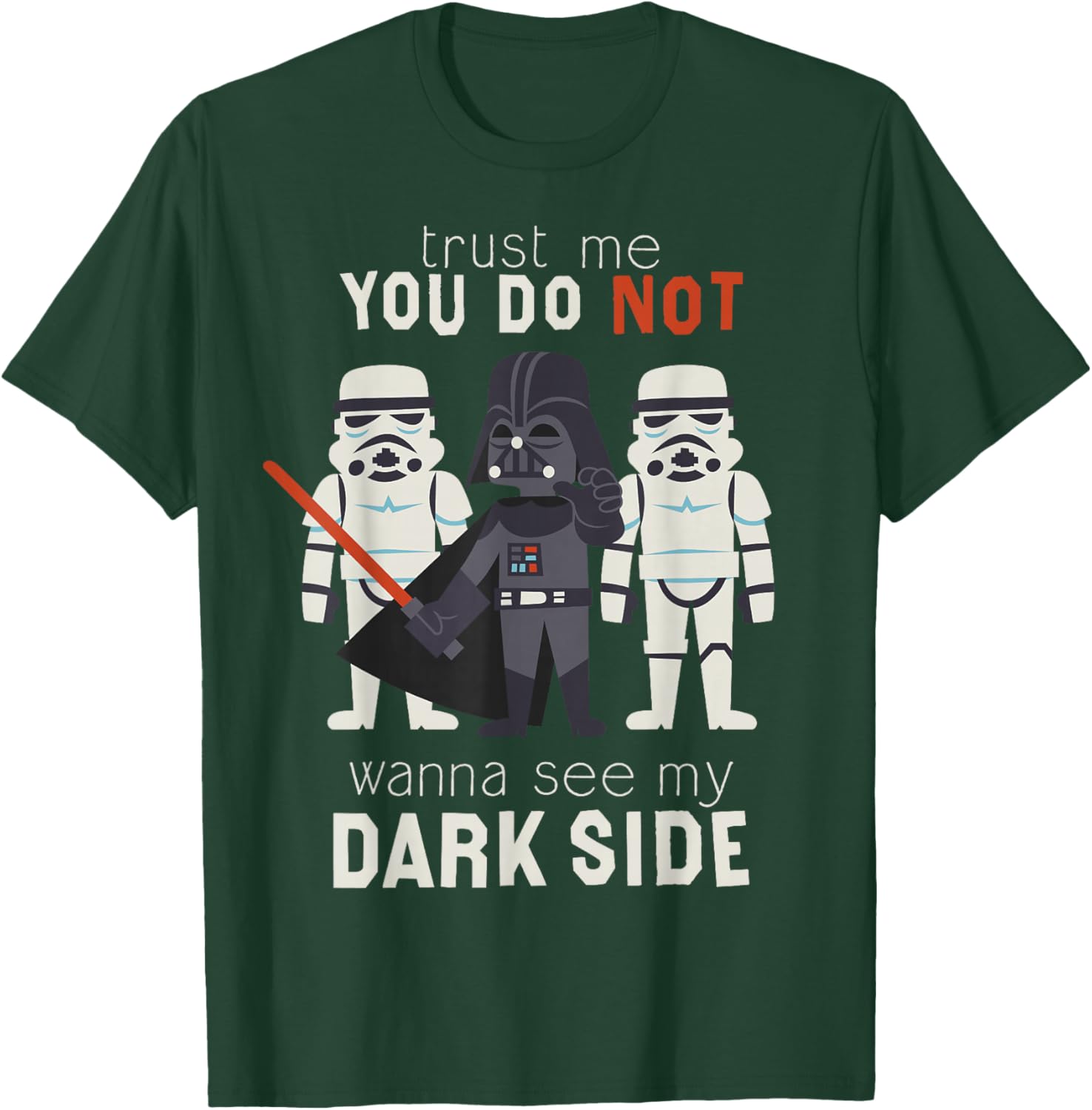 Star Wars A New Hope Darth Vader Dark Side Cartoon T-Shirt - T-Shirt | Forest