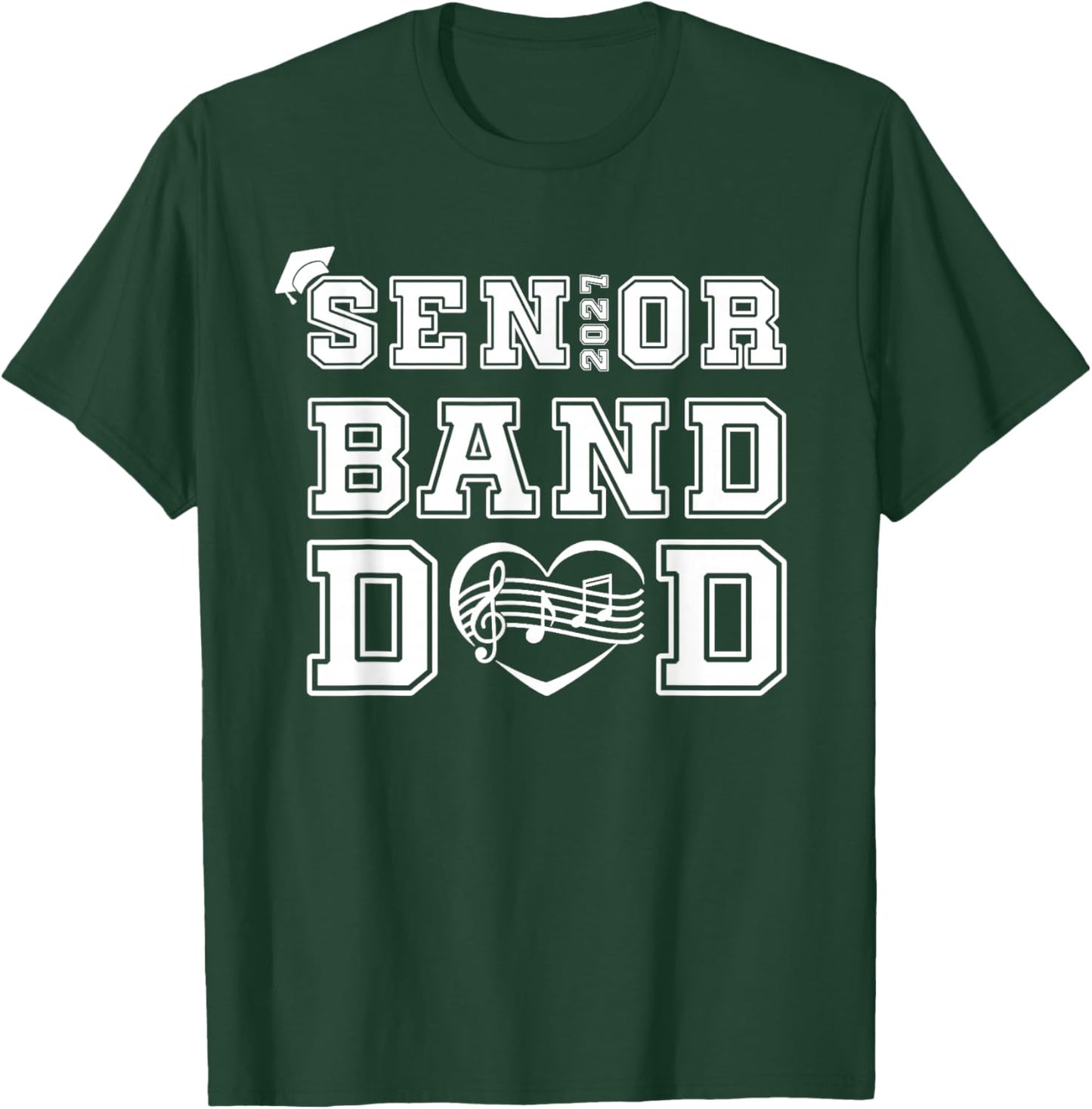Senior Marching Band Dad Class of 2027 Senior Night Men T-Shirt - T-Shirt | Forest