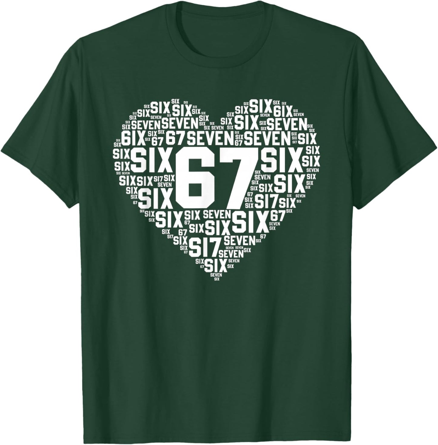 Funny 67 Meme Six Seven Heart Matching Couples Valentines T-Shirt - T-Shirt | Forest